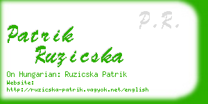 patrik ruzicska business card